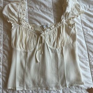 Reformation cream blouse